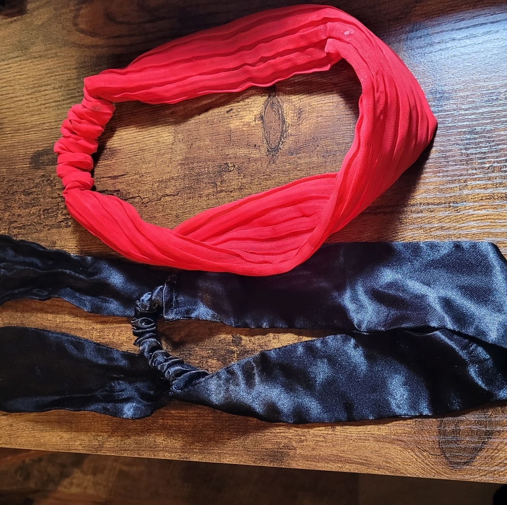 Stylish Black and Red Headbands For Pirate Costume or Daily Wear